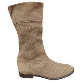 Sartore geflochtene Lederstiefel hellbraun Größe 38