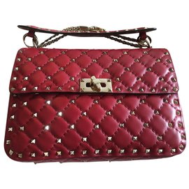 Borsa a mano Valentino Rockstud in pelle rossa