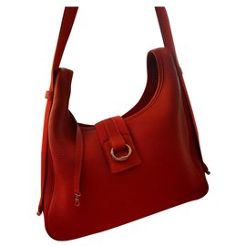 Borsa a mano Hermès Tsako Rossa in Agnello