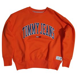 Tommy Hilfiger Tommy Jeans Sweatshirt Baumwolle orange Logo Oversize