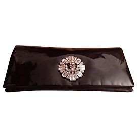 Pochette Chanel Nera in Pelle Verniciata Cristalli Swarovski