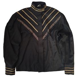 Vintage Camicia nera Charles Vogele con dettagli dorati