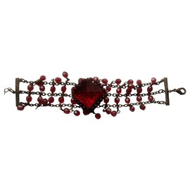 Autre Marque Bracciale condizionato vintage con bellissime pietre rosso rubino