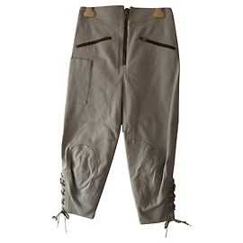 Pantalones Chloé de cintura alta en algodón azul gris
