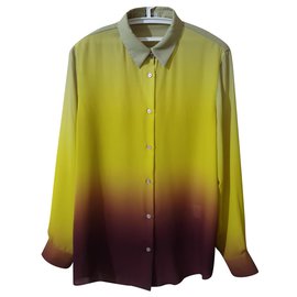 Camisa Acne Patti amarilla y burdeos