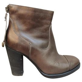Autre Marque Stivaletti Buttero in pelle marrone scuro 36
