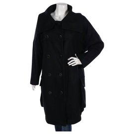 Won Hundred Mantel Schwarz aus Wolle und Kaschmir XL