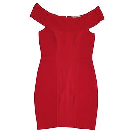 Abito Reiss Rosso con Spalle Scoperte in Maglia a Costine