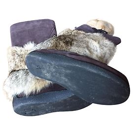 Autre Marque Muks Winter Boots Brown Leather and Fur