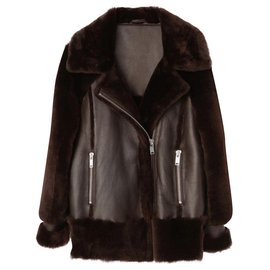 Uterque Pelz Fliegerjacke Pflaume Größe M