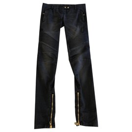Vaqueros Balmain Biker Gris Antracita