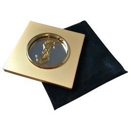 Yves Saint Laurent Miroir Bijou de Sac Doré Métal