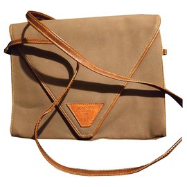 Autre Marque Borsa Lorenzo in pelle e tessuto marrone