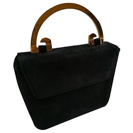 Autre Marque Borsa ELEGANCE PARIS Nera in Velluto con Manico in Metallo