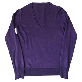 Cruciani Leichter Pullover aus Kaschmir und Seide Lila