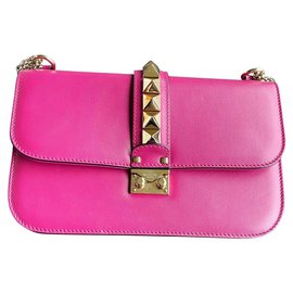 Borsa a tracolla Valentino Rockstud in pelle fucsia