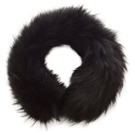 Colletto in pelliccia di procione nero Parosh 70 cm