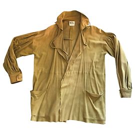 Angelo Tarlazzi Hemdjacke aus Hirschleder Khaki