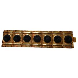 Bracciale manchette Claude Montana Oro e Velluto Nero
