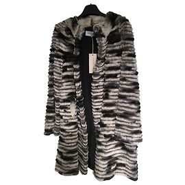 Abrigo de piel de conejo Rex Gerard Darel blanco