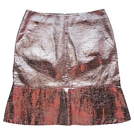 Three Floors Fashion Bodycon Peplum Skirt Bronze Copper