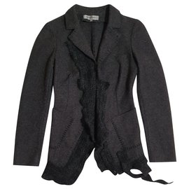 Blazer Sportmax Grigio Scuro Lana Mohair