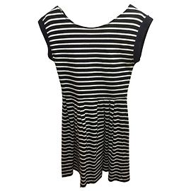 French Connection gestreiftes Baumwollkleid marine und weiß