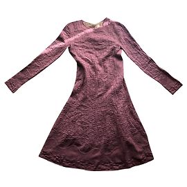 Abito midi in lana rosa Salvatore Ferragamo