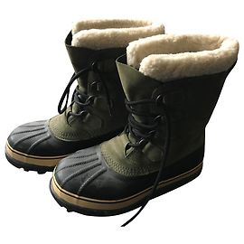 Autre Marque Botas de nieve Caribou verde oliva piel Talla 42