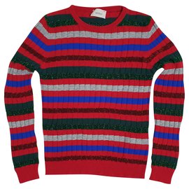 Vicolo Gestreifter Pullover aus Kaschmir Wolle und Angora M