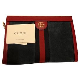 Gucci Ophidia Tasche Dunkelrot und Dunkelblau Lackleder