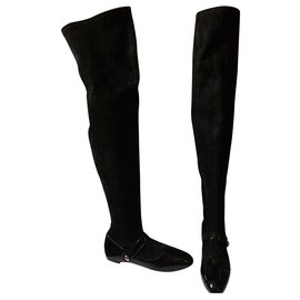 Botas Altas Stella Luna de Charol y Ante Negro