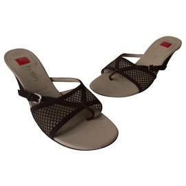 Mule con tacco Ballin marroni in pelle e scamosciato 37