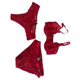 Autre Marque Conjunto de lencería Chantelle Rojo Lycra