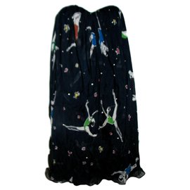 Vestido de seda con corsé azul Matthew Williamson
