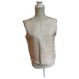 Top senza maniche Zara avorio rosa con fiocco nero