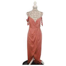 Zimmermann Winsome Drape Cocktailkleid Koralle Seide