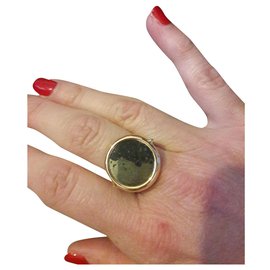 Anello Disc Ginette NY in oro rosa e pirite