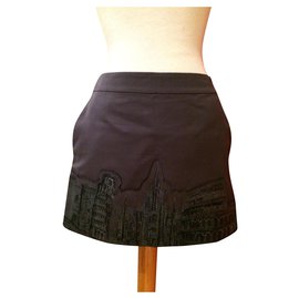 Falda Frankie Morello Gris Oscuro Algodón Poliéster Talla 36 - Autre Marque