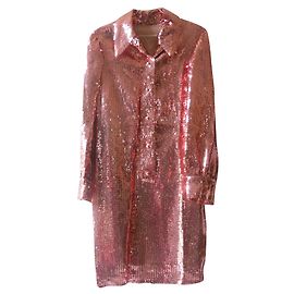 Autre Marque Vestido abrigo con lentejuelas rosas