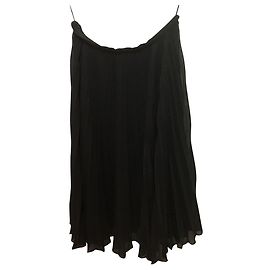 Halston Heritage Plissee Rock aus Chiffon Schwarz