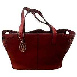 Cartier Marcello Borsa Tote in pelle rosso scuro