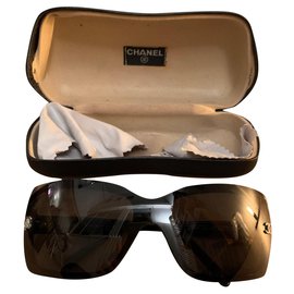 Chanel Masken Sonnenbrille Schwarz