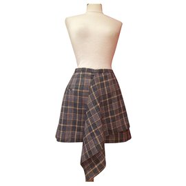 Falda Isabel Marant DOLEYLI algodón lana estampado escocés talla 36