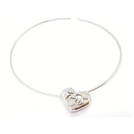 Collana Van Der Bauwede in oro bianco e diamanti con cuore di edera