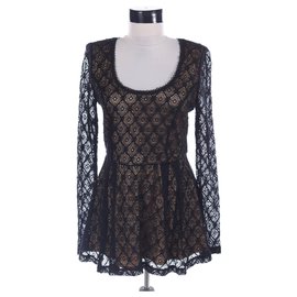 Catherine Malandrino X Design Nation Lace Top Black