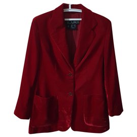 Blazer de terciopelo Laurèl rojo oscuro
