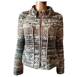 Blacky Dress Beige Wool and Polyester Jacket 36