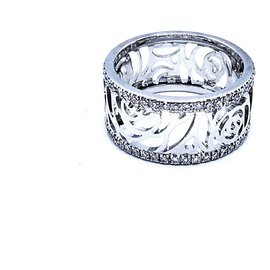 Chanel Camellia Ring aus Weißgold und Diamanten Größe 49