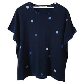 Mansted Oversize Baumwollpullover Blau Kurzarm L - Autre Marque